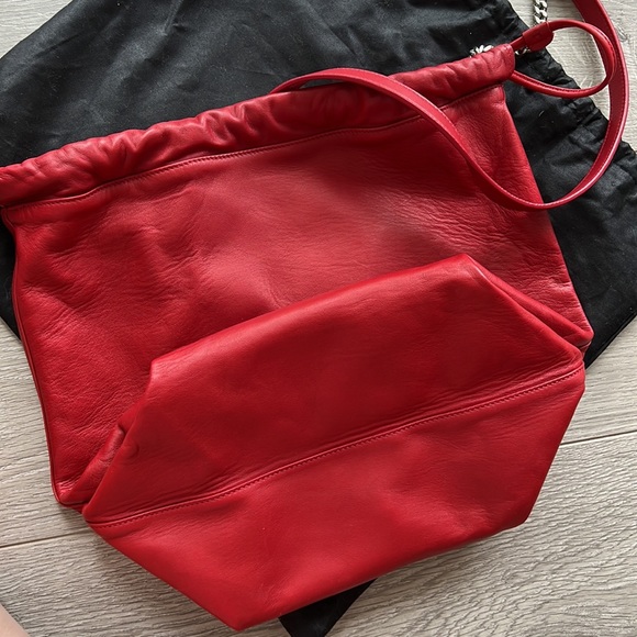 YSL Red Lambskin Teddy Medium Bag - Picture 6 of 7